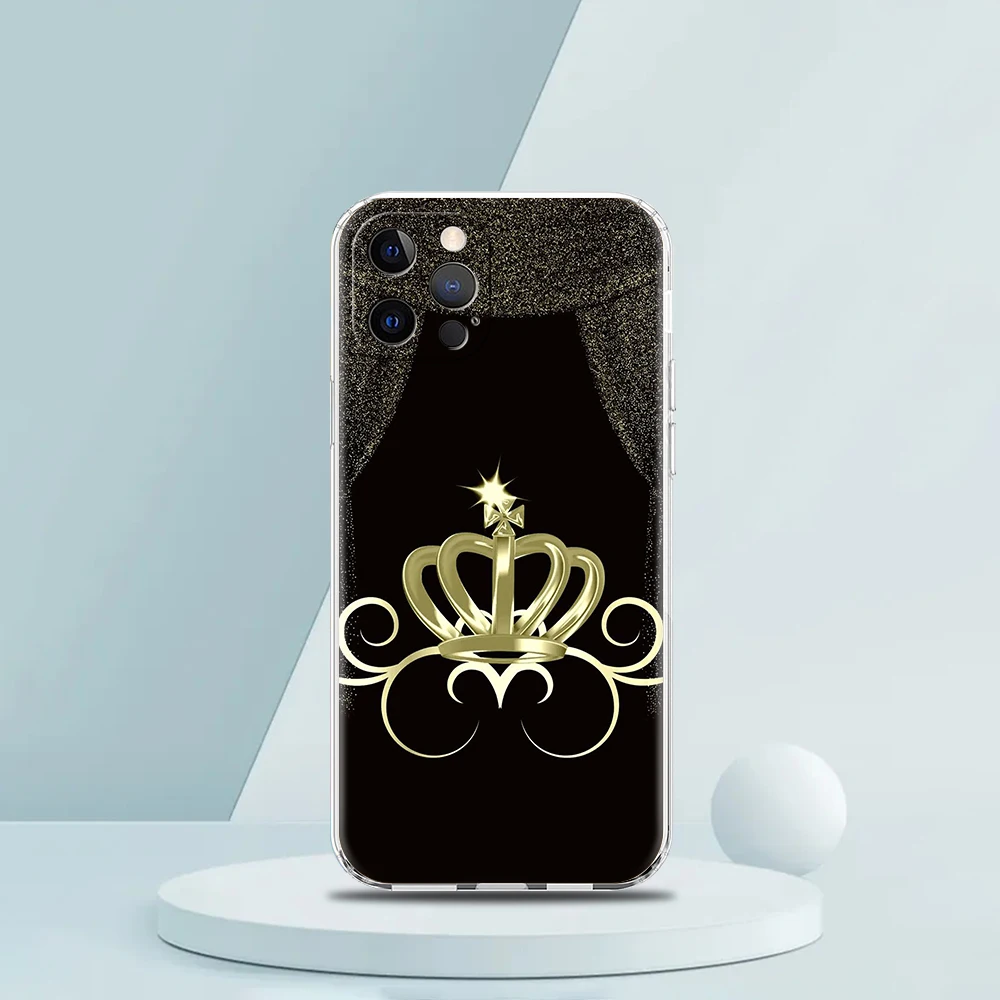 Diamond Crown Transparent Soft Phone Case - Elegant and Durable Protection