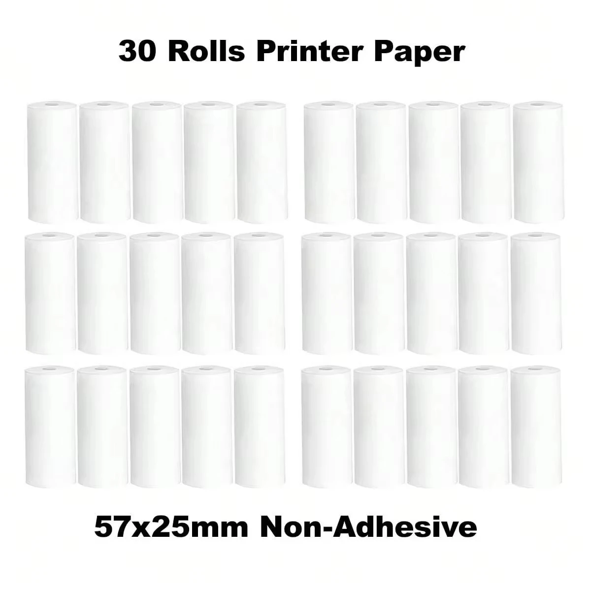 Thermal Paper Thermal Paper Roll 30Rolls White 57x25mm Non-Adheisve For Mini Printer Sticker Thermal Printer And Portable Instant Camera