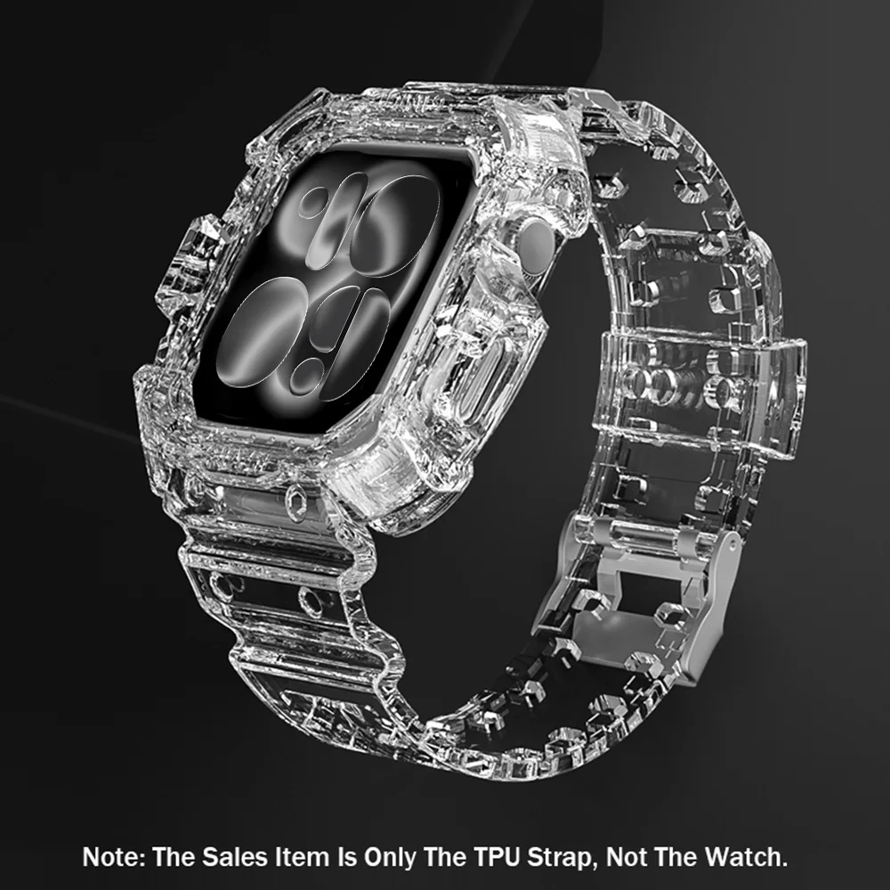 เคส TPU ใสพร้อมสายรัด สำหรับ Apple Watch ทุกขนาด
