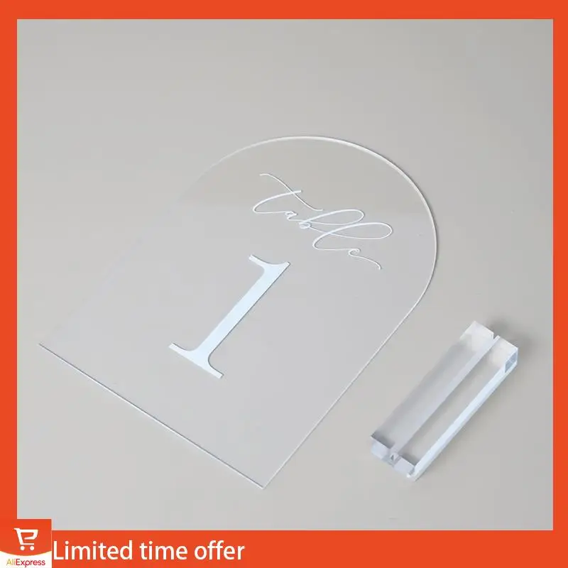 Fresh Clear Arch Table Numbers For Wedding,5X7in Arched Acrylic Table Numbers 1-10+Stands,Clear Acrylic Arch Tabletop Sign