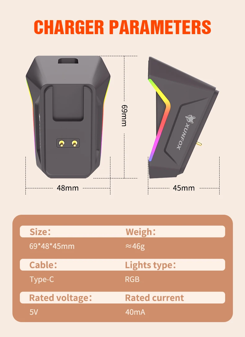 XUNFOX H2 Bluetooth Wireless Mouse Laptop Desktop Home Office Magnetic Fast Charging Luminous Mouse