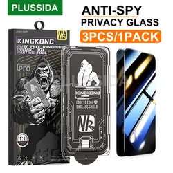 3 - Pack Premium Anti - Spy Privacy Tempered Glass Screen Protector with Dust - Free Tool - iPhone 15 (3PCS)
