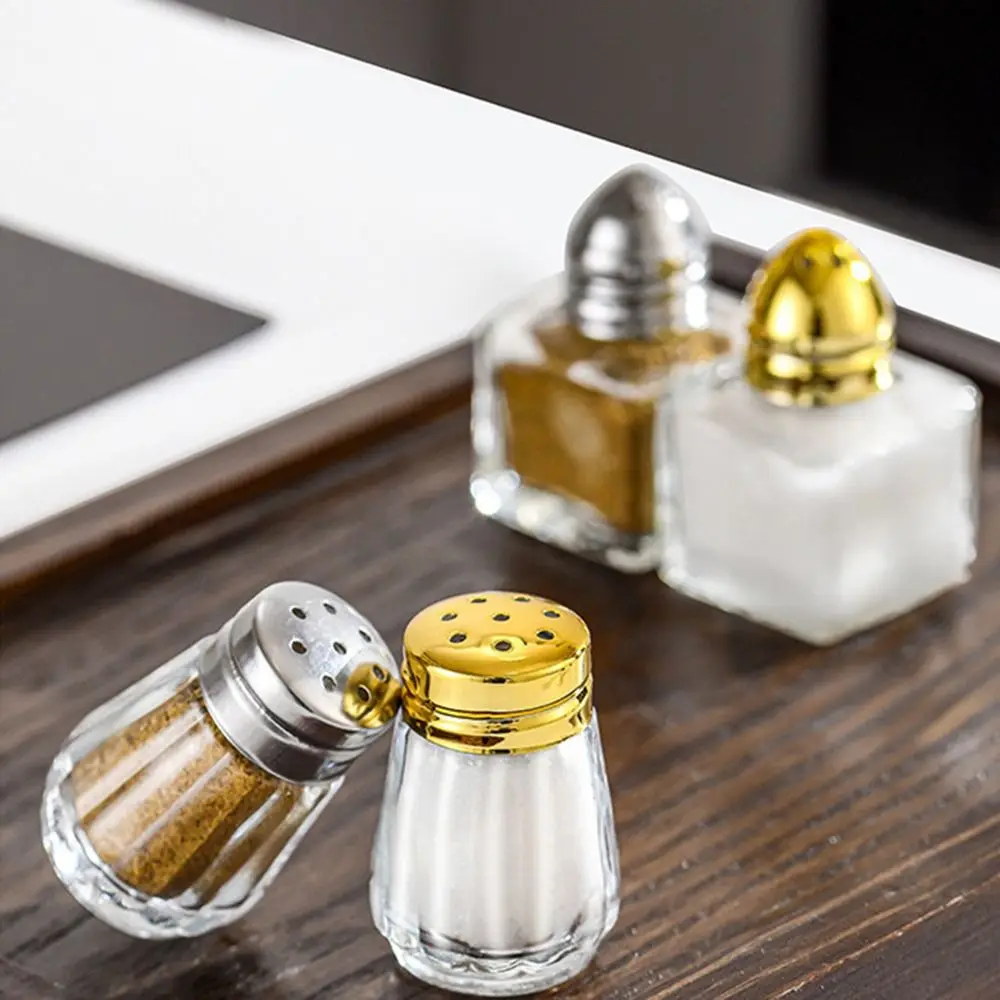 New Mini Seasoning Bottle Transparent Glass Spice Jars with Lid Durable BBQ Salt Jar Storage Bottle Kitchen Cooking Tool