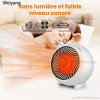 Мини-керамический вентилятор, портативный электрический обогреватель, тихая энергосберегающая для домашнего офиса, спальни — изображение 2