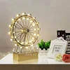 Netherlands Designer LED Ferris Wheel Table Lamp for Bedroom Living Kid Room Desk Decor Stainless Steel Rotating Night Lighting 3