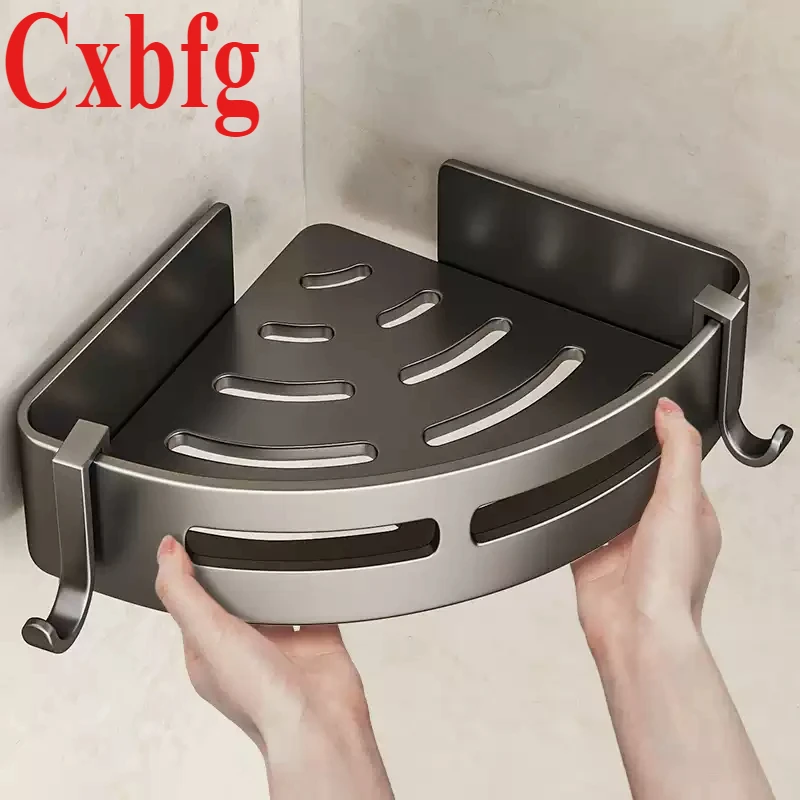 New 2/1 PCS Adhensive Bathroom Shampoo Holder Shower Caddy Shelves Storage No Drill Shelf Corner Towel Shelves For 2