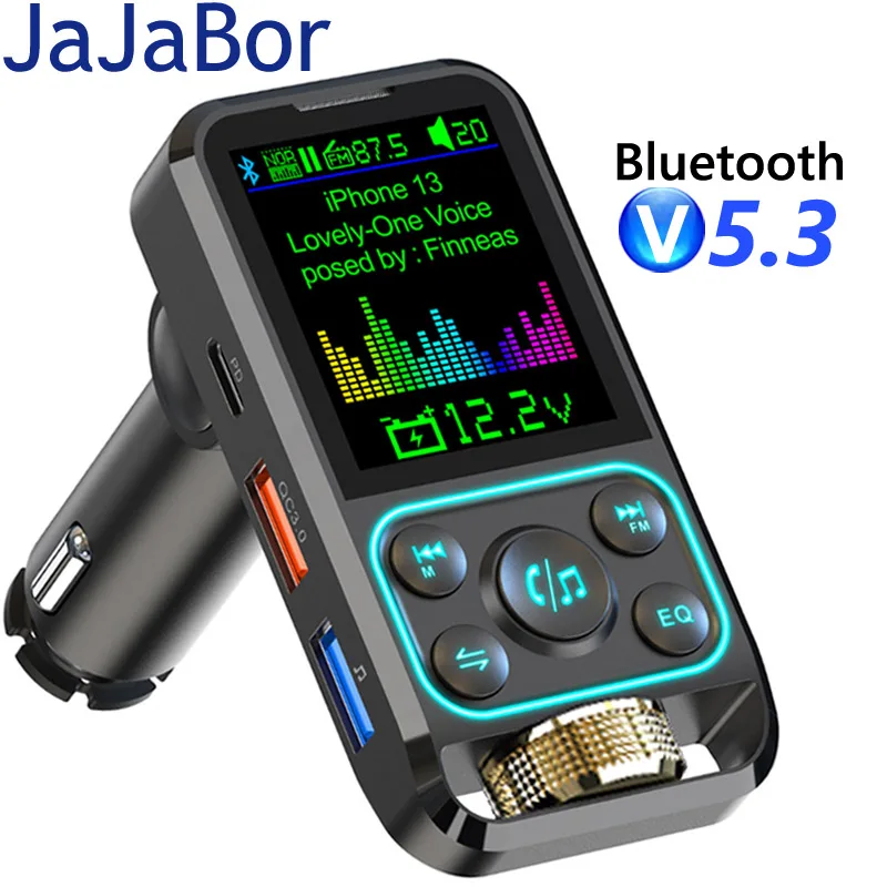 Jajabor transmissor fm carro bluetooth handsfree carro kit aux receptor