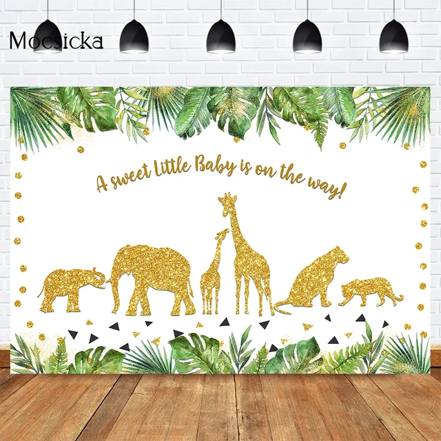 Mocsicka CUSTOM Rainforest Animals Wild One Backdrops Children Happy Birthday Party Photography Background Cake Table Banner 32