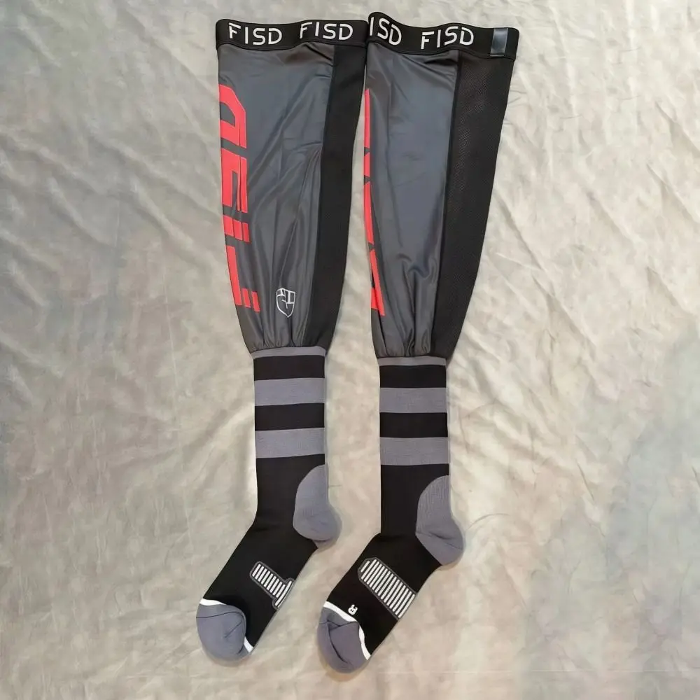 Elasticity Motorcycle Knee Braces Compression Anti-slip Motocross Knee Socks Cool Patterns Ice Silk Motorcycle Sports Sock