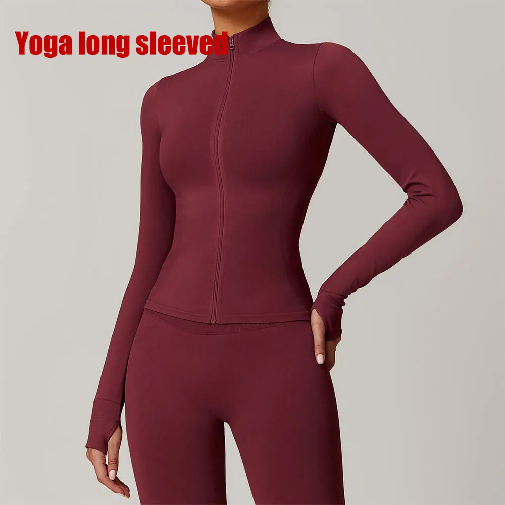Women's Seamless Long-Sleeve Yoga and Fitness Jacket