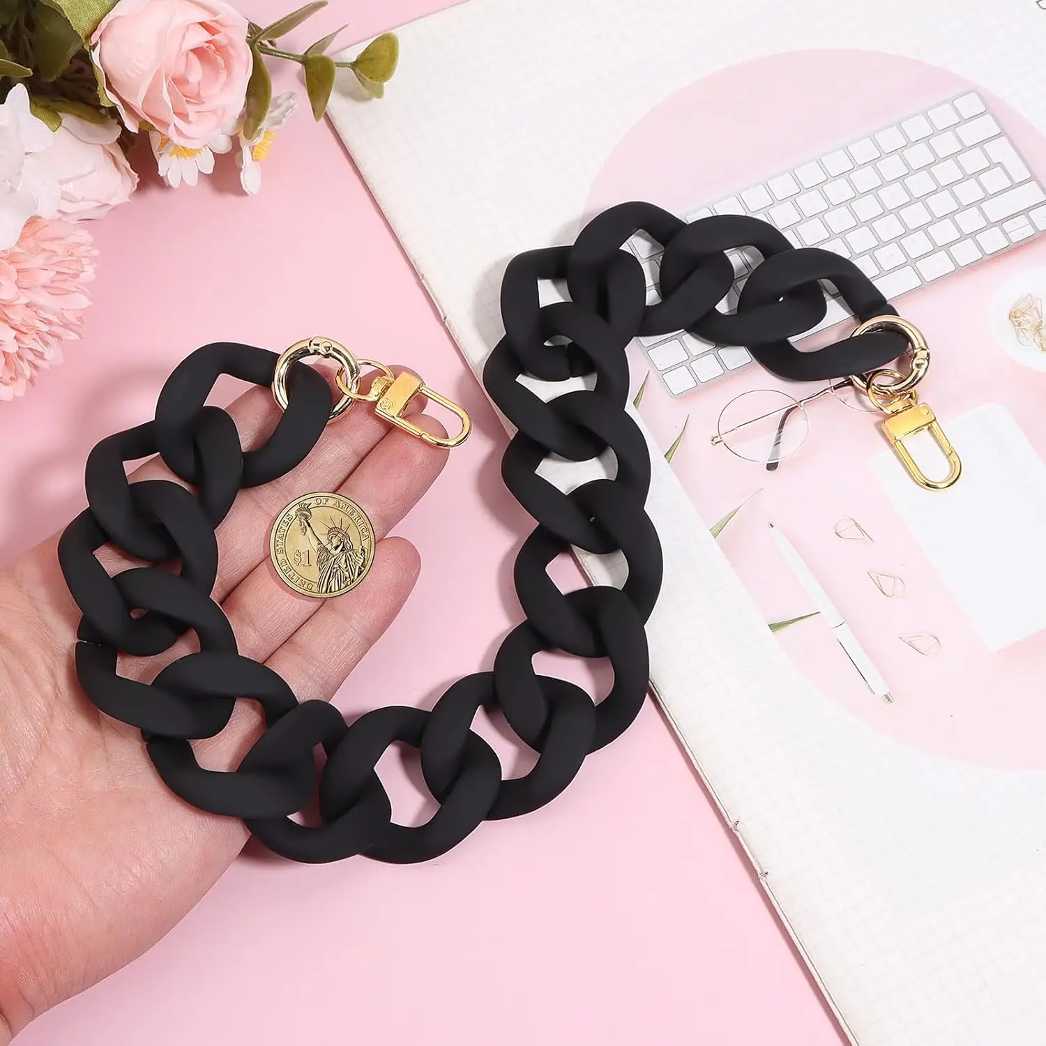 Purse Chain Acrylic Strap Bag Chains for Handbags Accessory Replacement Chain DIY Bags Decoration