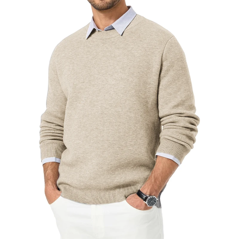 Animal Game Men's Woolen Knit Sweater Crew Neck Casual Pullover Knitwear Autumn Classic Soft Cold Blouse Winter Warm Streetwear