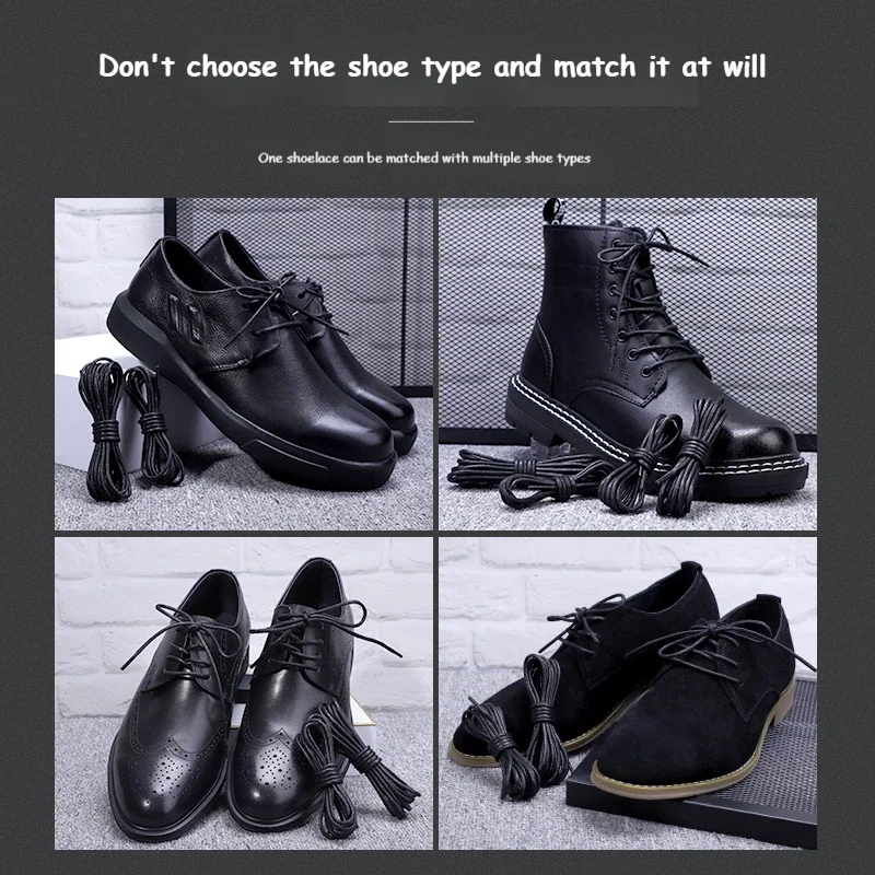 Waxed Cotton Waterproof Shoelaces - Durable and Stylish in 11 Colors