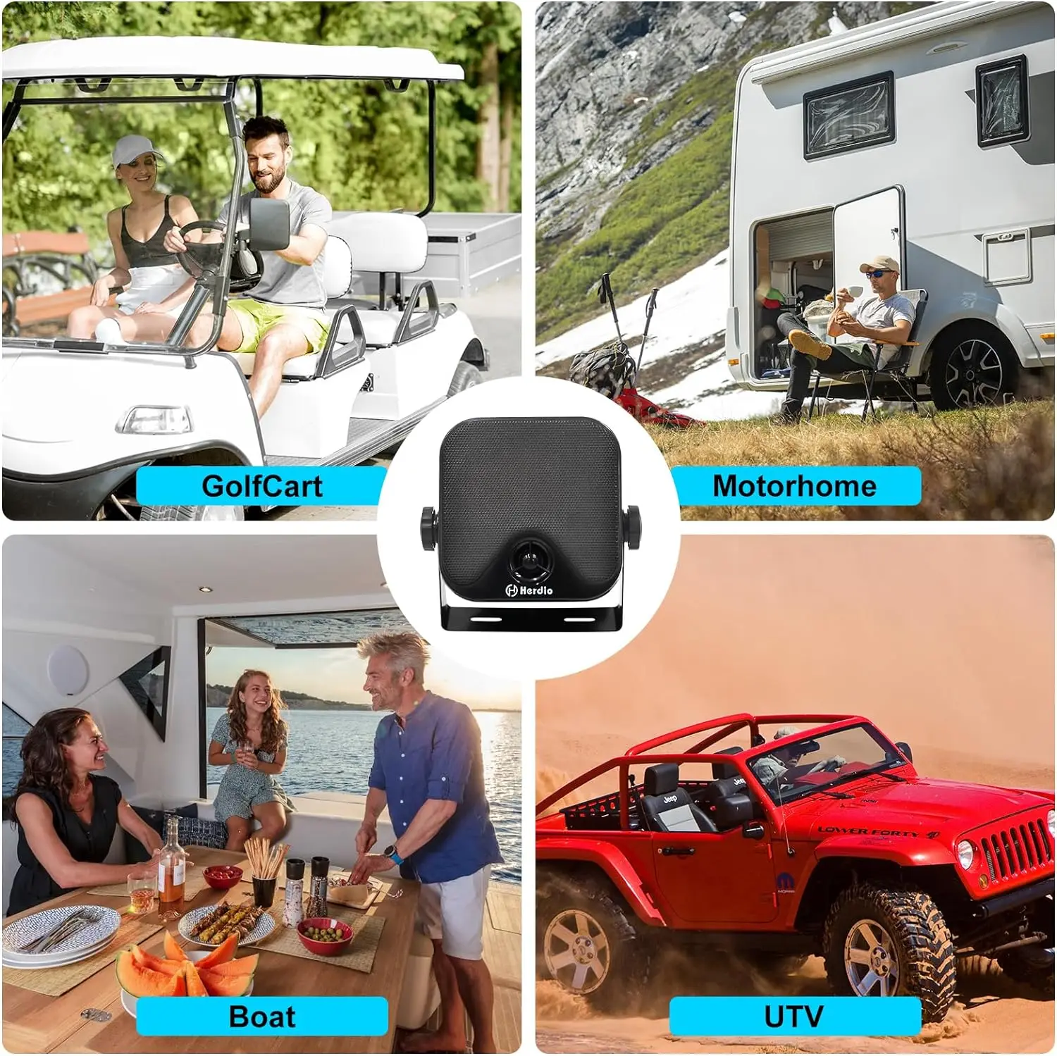 هيرديو 4 ''100 واط مكبرات صوت بحرية متينة مقاومة ل...