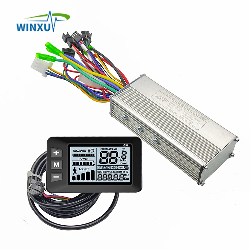 

24V 36V 48V 500W 22A E-Bike Brushless Motor Drive Universal Controller with G51 LCD Display Screen Kit for Electric Scooter Bike