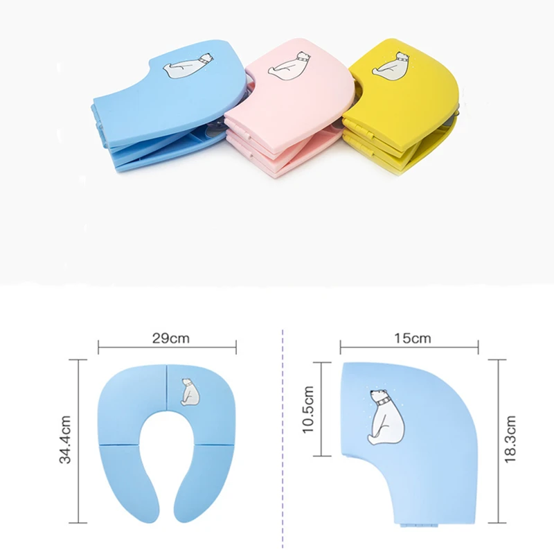 Folding Potty Seat Portable Travel Non-Slip Suction Cups Fits Round Oval Toilets
