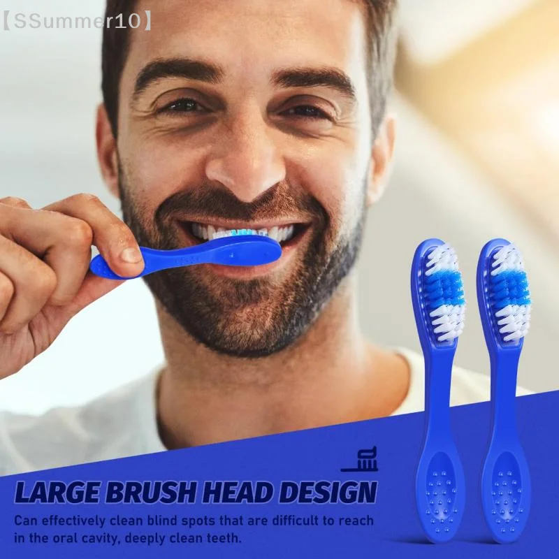 【SSummer10】10개 미니 핸들 칫솔 지문 인식 휴대용 짧은 손잡이 부드러운 칫솔모 여행용 치아 청소용 칫솔【SS】