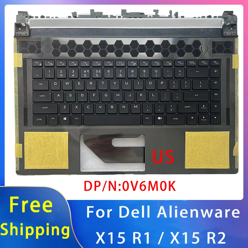 

New For Dell Alienware X15 R1 / X15 R2;Replacement Laptop Accessories Palmrest/ US Keyboard 0V6M0K