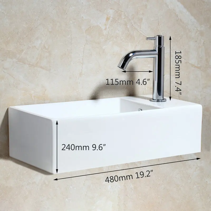 JIENI Black & White Ceramic Washbasin Vessel Lavatory Basin Bathroom Sink Bath Combine Deck Mounted Brass Faucet Mixers & Taps 5