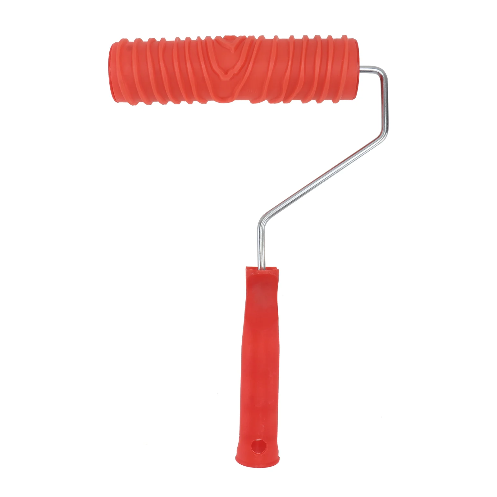 

7 Inch Wood Graining Roller Household Wall Red Roller with Handle DIY Rubber Empaistic Wood Grain Tool for Home Shop