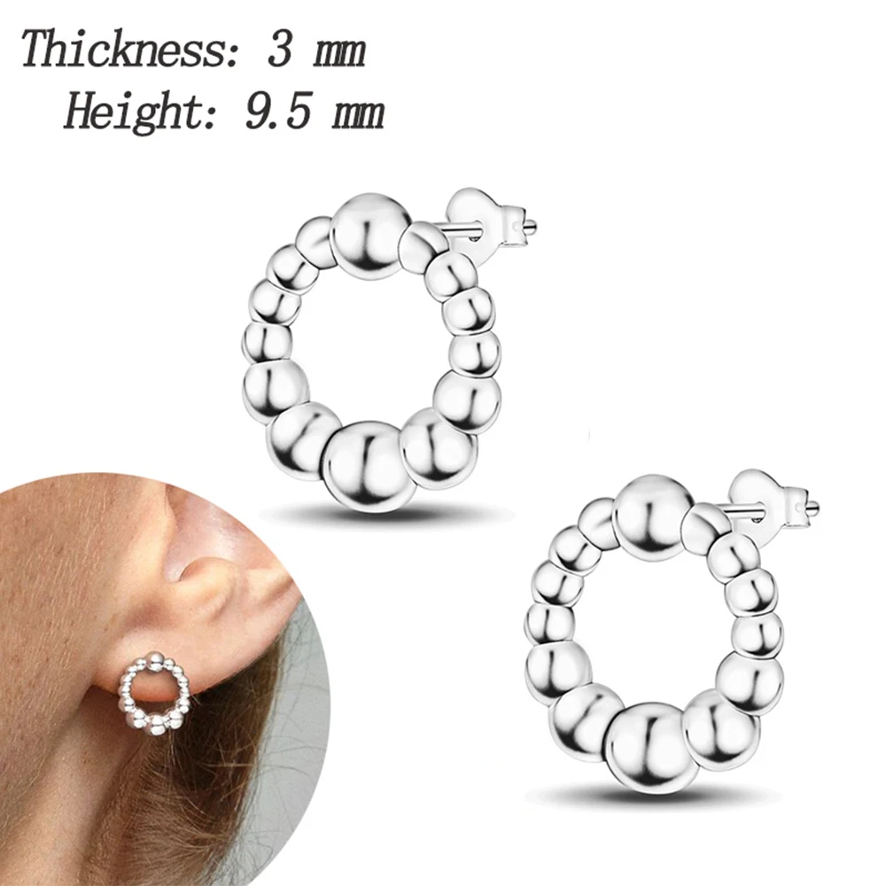 アクセサリー sho.ya Stud Hoop Earring for Woman Original Silver Plated Earring