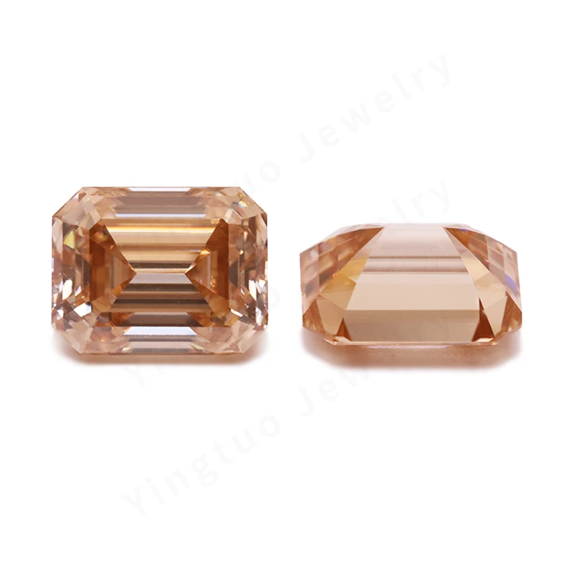 Champagne Emerald Cut Moissanite Loose Stone VVS1 Lab GRA Certified 7*9mm 3ct Moissanite Diamonds