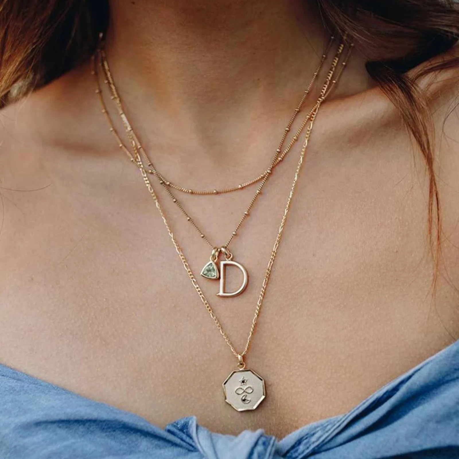 925 Sterling Silver M A E Alphabet Birthstone Zircon Necklace Accessories Long Chain Letter Zircon Pendant Jewelry Women pendant necklace silver necklace silver necklace charms