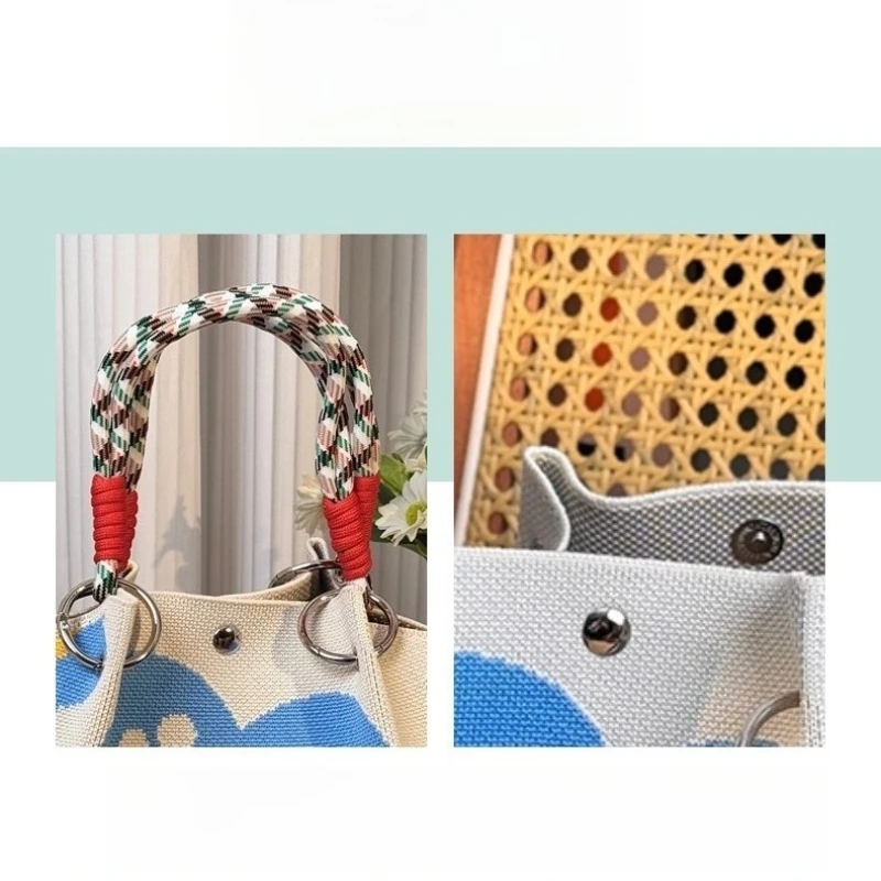 High Density Polyester Knitted Lunch Tote Handbag with Magnetic Closure Anti-Pilling Multi-Use for Work Outdoor