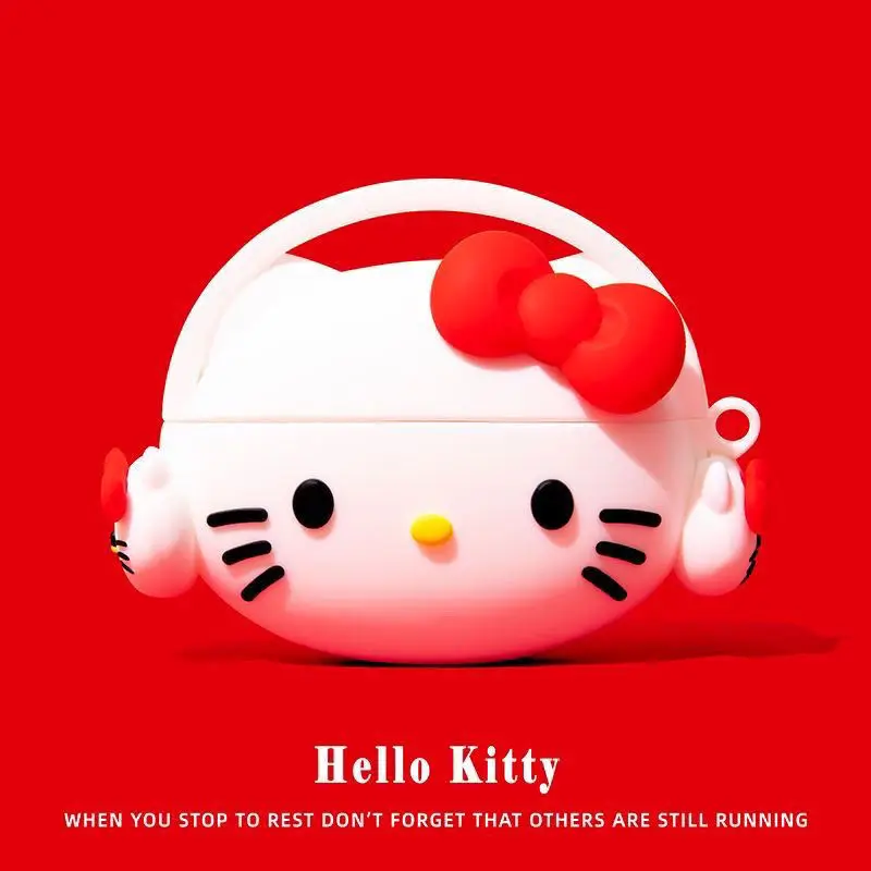 thumbnail image 1 of Funda de silicona para auriculares Airpods 1, 2, 3, Pro, Pro 2, Hello Kitty, Kuromi, Melody, para escuchar música, 1 of 5