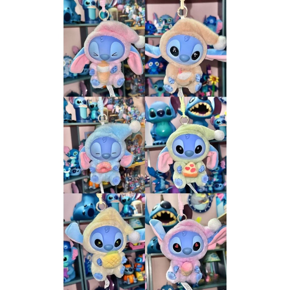 New Stitch Eat Some Thing Before Sleep Series Vinyl Blind Box Bag Pendant Cute Plush Doll Mystery Box Toy Surprise Gifts