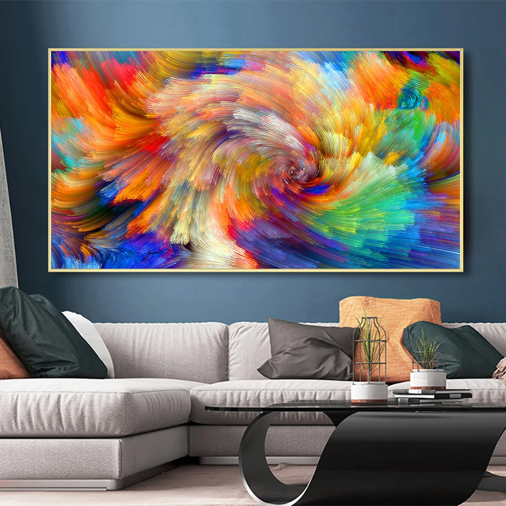 Colorful Abstract Cloud Painting Printed on Canvas