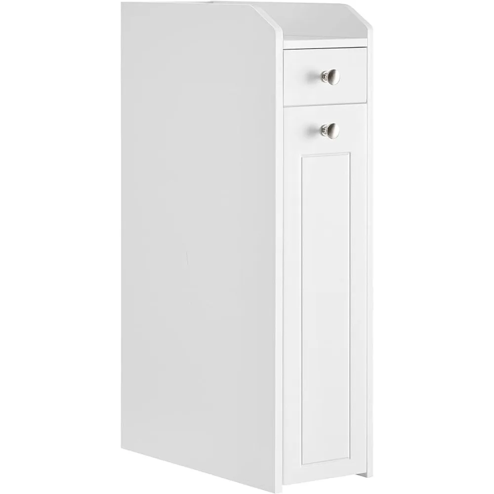 White 2-Tier Cabinet With Toilet Paper Holder