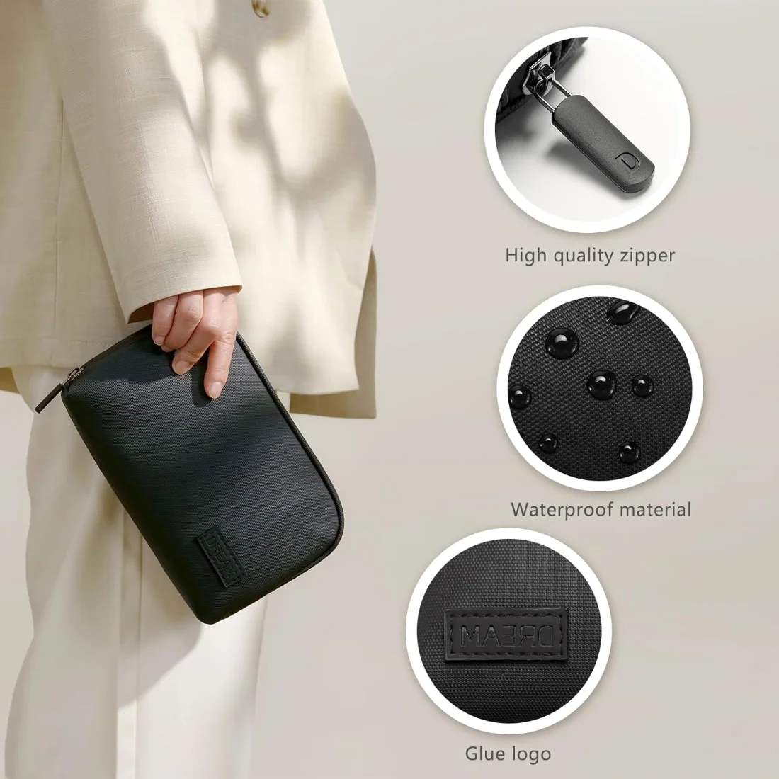 Cable Storage Bag Waterproof Digital Electronic Organizer Portable USB Data Line Charger Plug Storage Bag Travel Makeup
