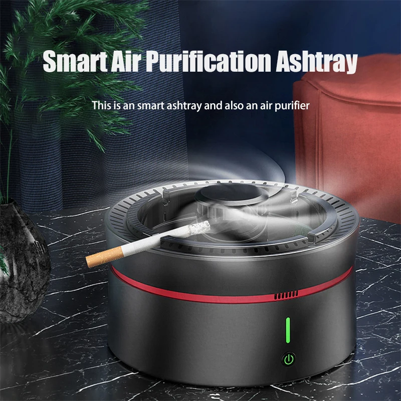 

Portable Smart Ashtray Air Purifier Multifunctional USB Charging Removal Second-hand Smoke Household Smokeless Ashtray 4000mAh