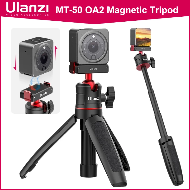 usb camera adapter Ulanzi MT-50 Extendable Magnetic Tripod for OSMO Action 2 Quick Release Handle Monopod DJI OSMO Action 2 Accessories camera wrist strap