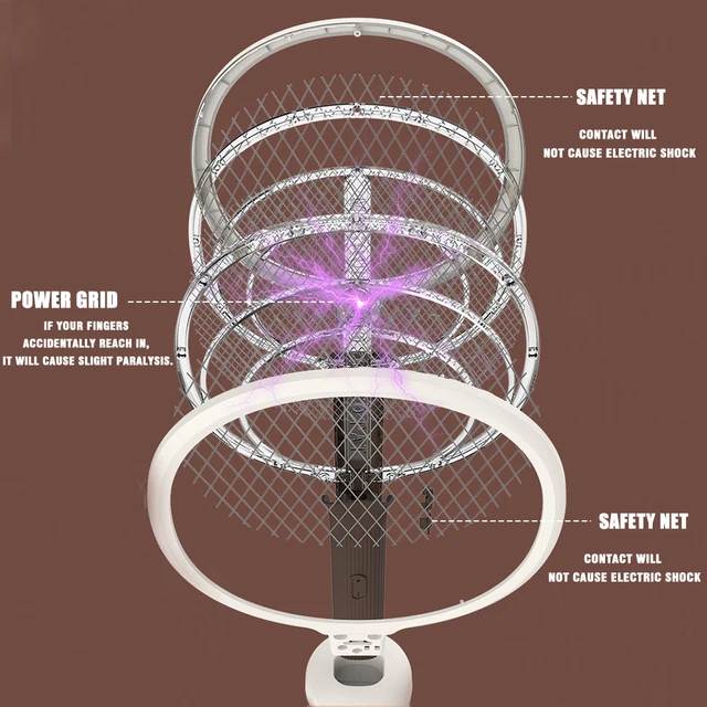 2 Az 1 -Ből Elektromos Szúnyog Gyilkos Lámpa Uv Könnyű Hibás Zapper Csapda Usb Újratölthető Nyári Légy Swatter Rovar Ütő - Image 6