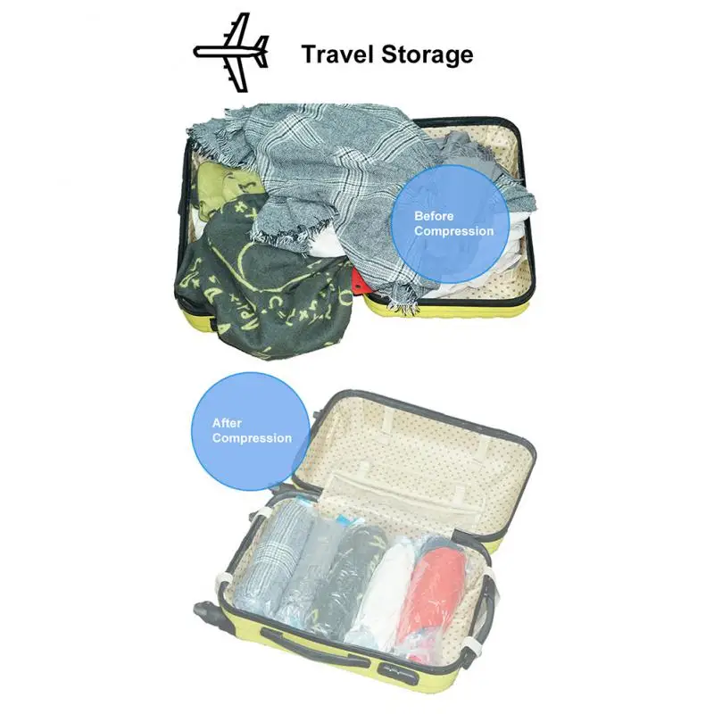 Clothes Compression Storage Bags Hand Rolling Clothing Vacuum Bag Packing  Sacks Travel Space Saver Bags for Luggage Seal Bags - AliExpress