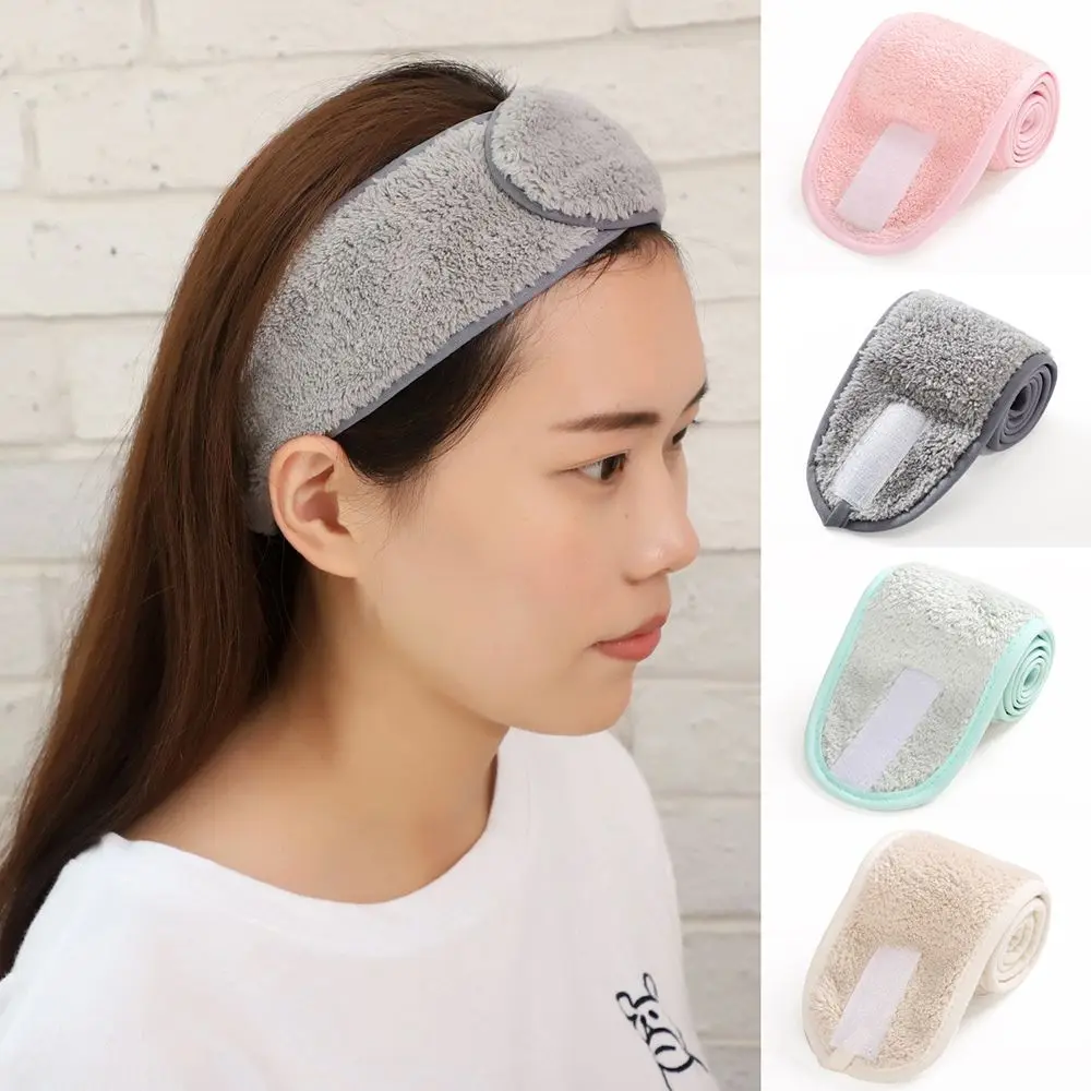 Women Adjustable SPA Facial Headband Bath Makeup Hair Band Headbands for Face Washing Soft Toweling Hair Make Up Accessories