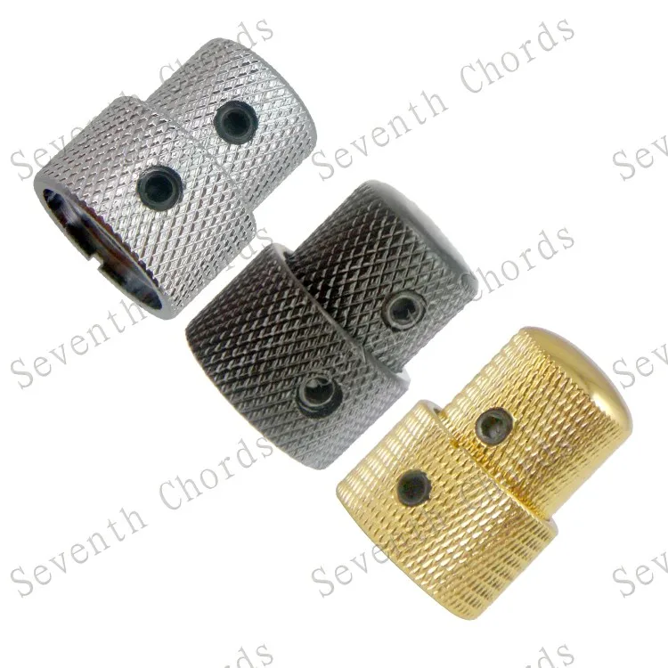 

3 Pcs Metal Knurled Barrel Dual Concentric Bass Guitar Tone Tunning Knobs Bass volume Control Buttons Potentiometer Knobs