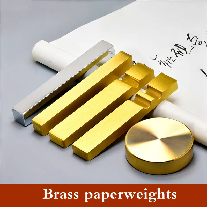 Metal Paperweights Portable Multifunction Brush Rest Chinese Calligraphy Brass Paper Pressing Prop Livres Kitaplar