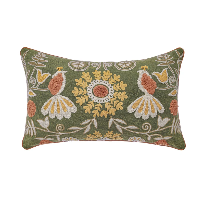 

Christmas Bohemia Cushion Cover Decorative Couch Pillow Case Art Home Fresh Garden Plants Flora Embroidered Sofa Chair Bedding