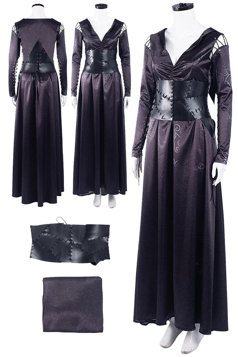 

Bella Cosplay Bellatrix Lestrange Costume Magic Movie Roleplay Fantasia Outfits Girdling Skirts Women Halloween Disguise Suit