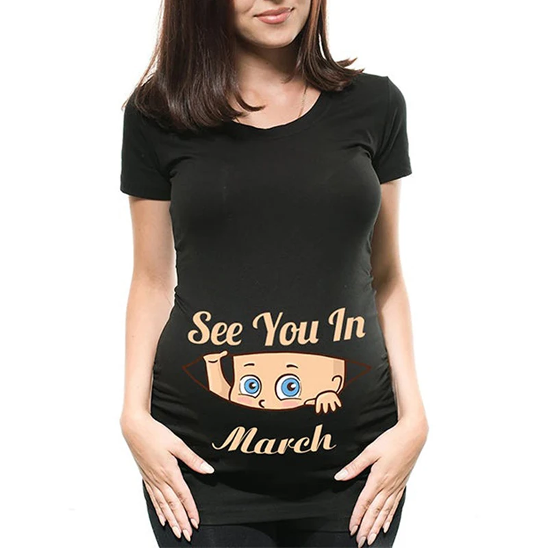 

Забавная Футболка для беременных с надписью «See You In January-декабрь»