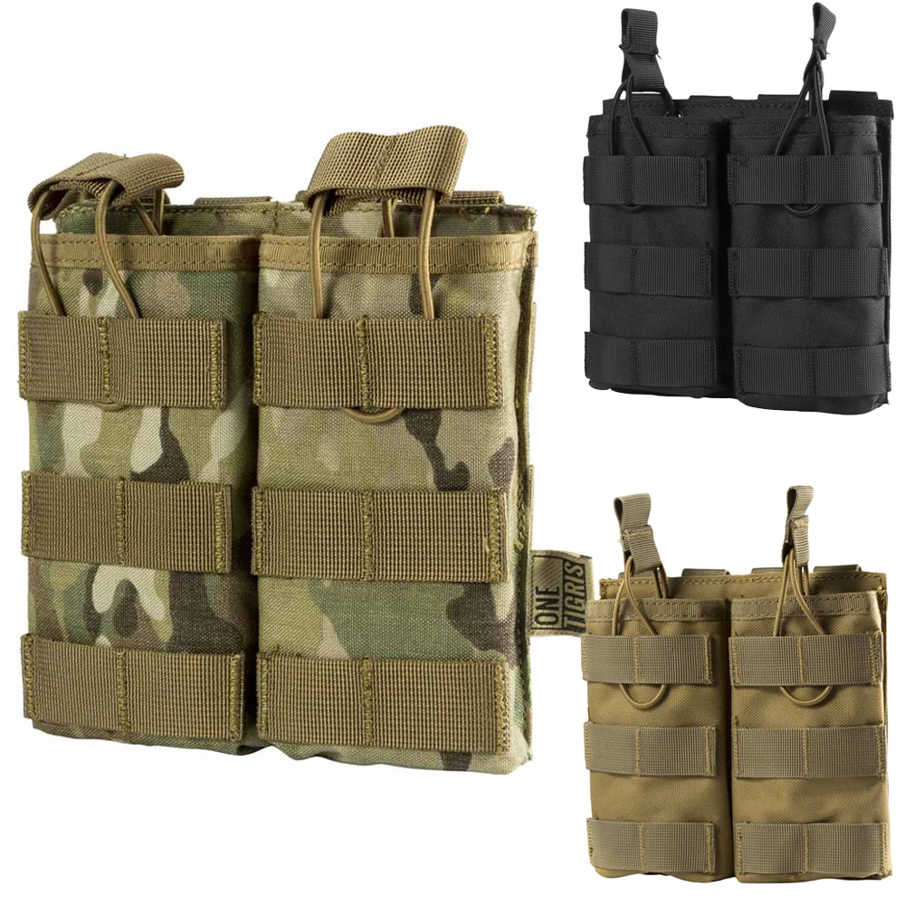 

OneTigris Tactical Magazine Pouch, MOLLE Double Mag Pouches for M4 M16 Pmag .223REM Stanag Lancer L5 FAB Ultimag Hexmag HX