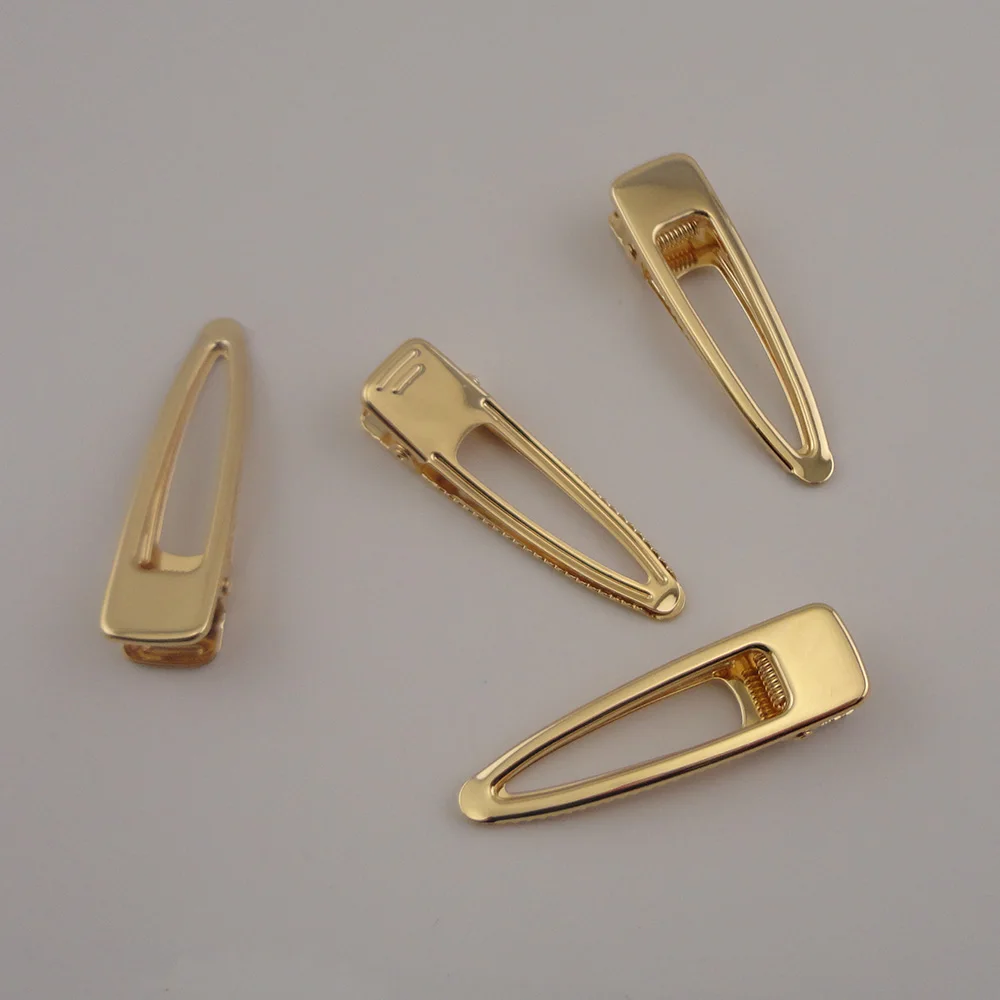 20PCS 5,5 CM Dicke Plus Filigrane Tropfen Metall Krokodilklemmen Geöffnet Dreieck Haarspangen Haarnadeln für DIY Haar Zubehör – Detail 1