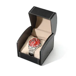 Luxury PU Leather Watch & Jewelry Display Organizer Box (03 Black)