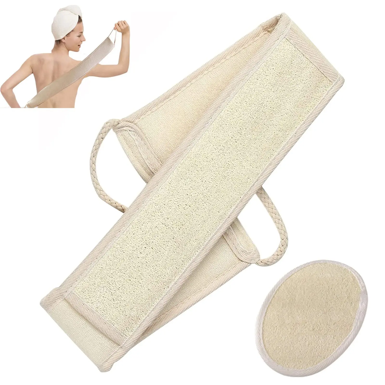 Bath Sponge Natural Exfoliating Loofah Sponge Scrubber  Body Backwash Belt Back Exfoliator Strap Bath Accessories 3