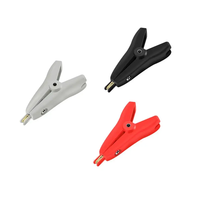 LCR-Plated Copper Alligator Clips Electrical Test Clamps Helper Battery Current Duckbill Clip with Protective Insulation Cover cable clamp