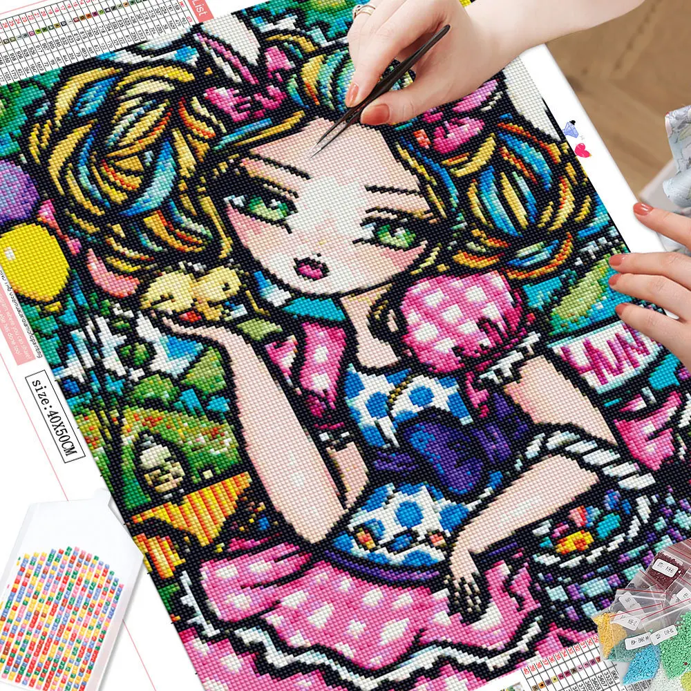 5D Portrait Diamond Painting Girl Full Square Mosaic Kid Cross Stitch Embroidery Cartoon Sets Wall Art HUACAN