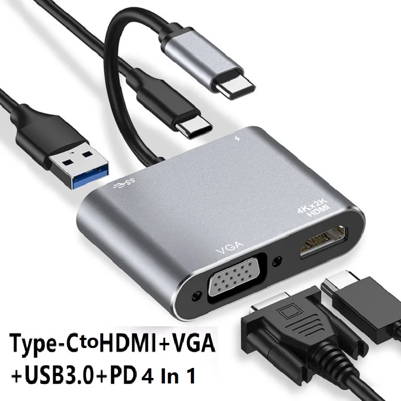 USB-C-Hub-to-HDMI-4K-VGA-USB-3-0-PD-Quick-Charging-Multiport-Adapter ...